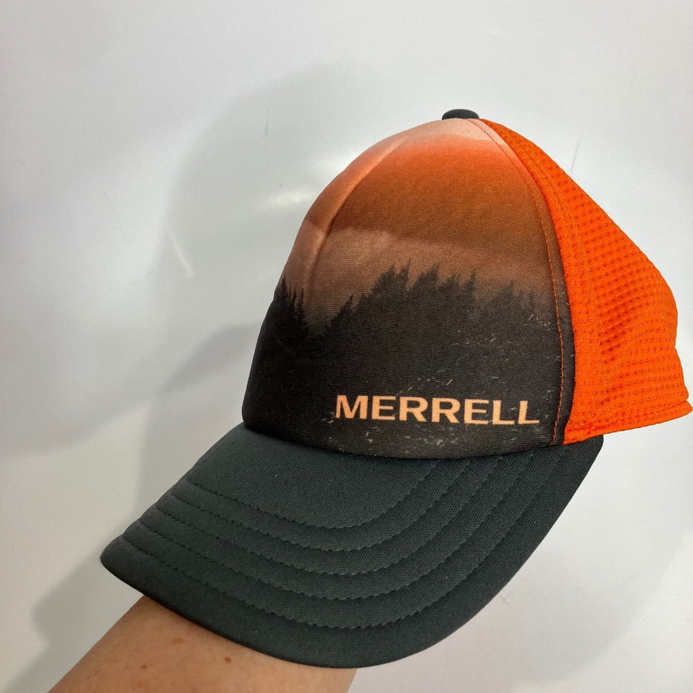 Merrell‎ ranger trucker hat SnapBack mesh orange one size fits most PNW casual